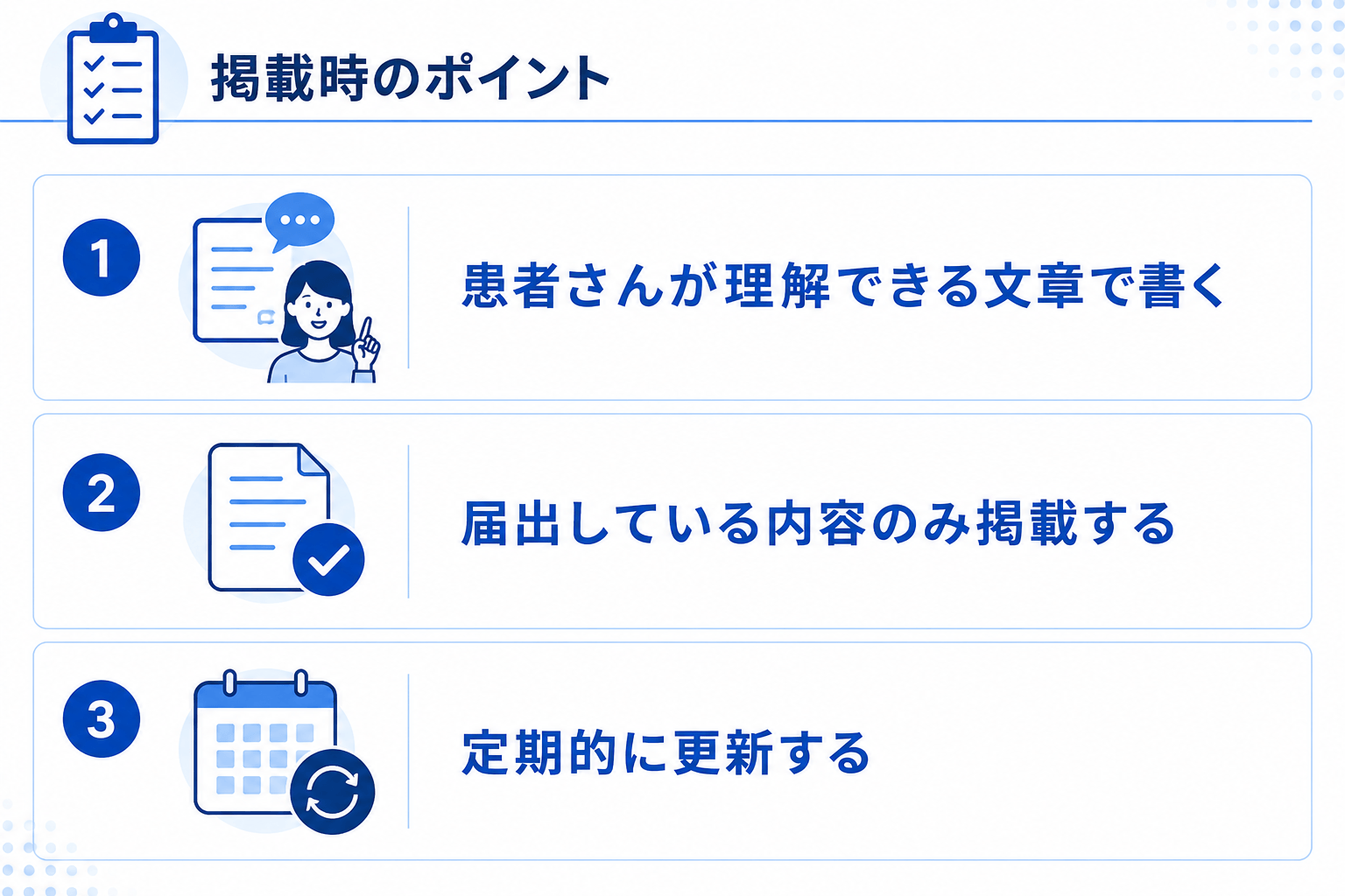 掲載時のポイント